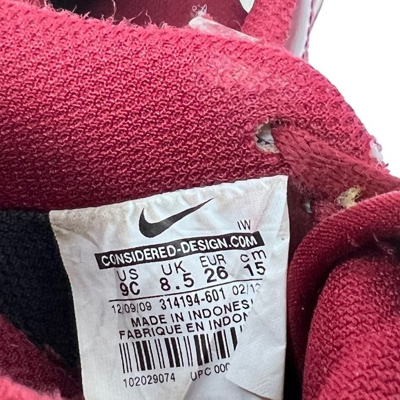 Y2K Nike Air Force 1 Low GS Iron Man Red Metallic Gold Sneakers Child Sz 9 Team - Picture 12 of 15